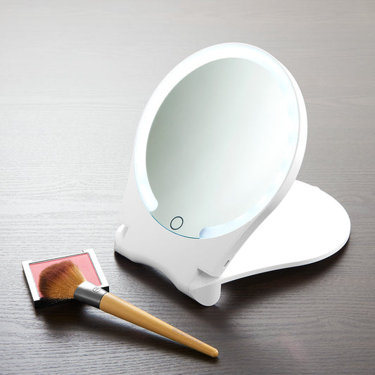 Makeup Mirror LED Magnifying Travel Folding Design