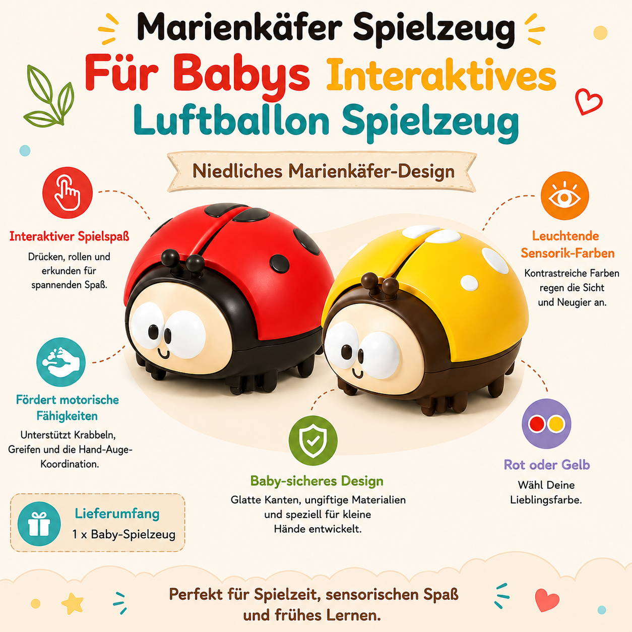 Marienkäfer Spielzeug Für Babys Interaktives Luftballon Spielzeug