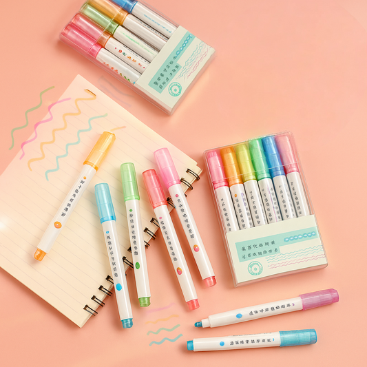 Marker Set Bunte Kurven Highlighter
