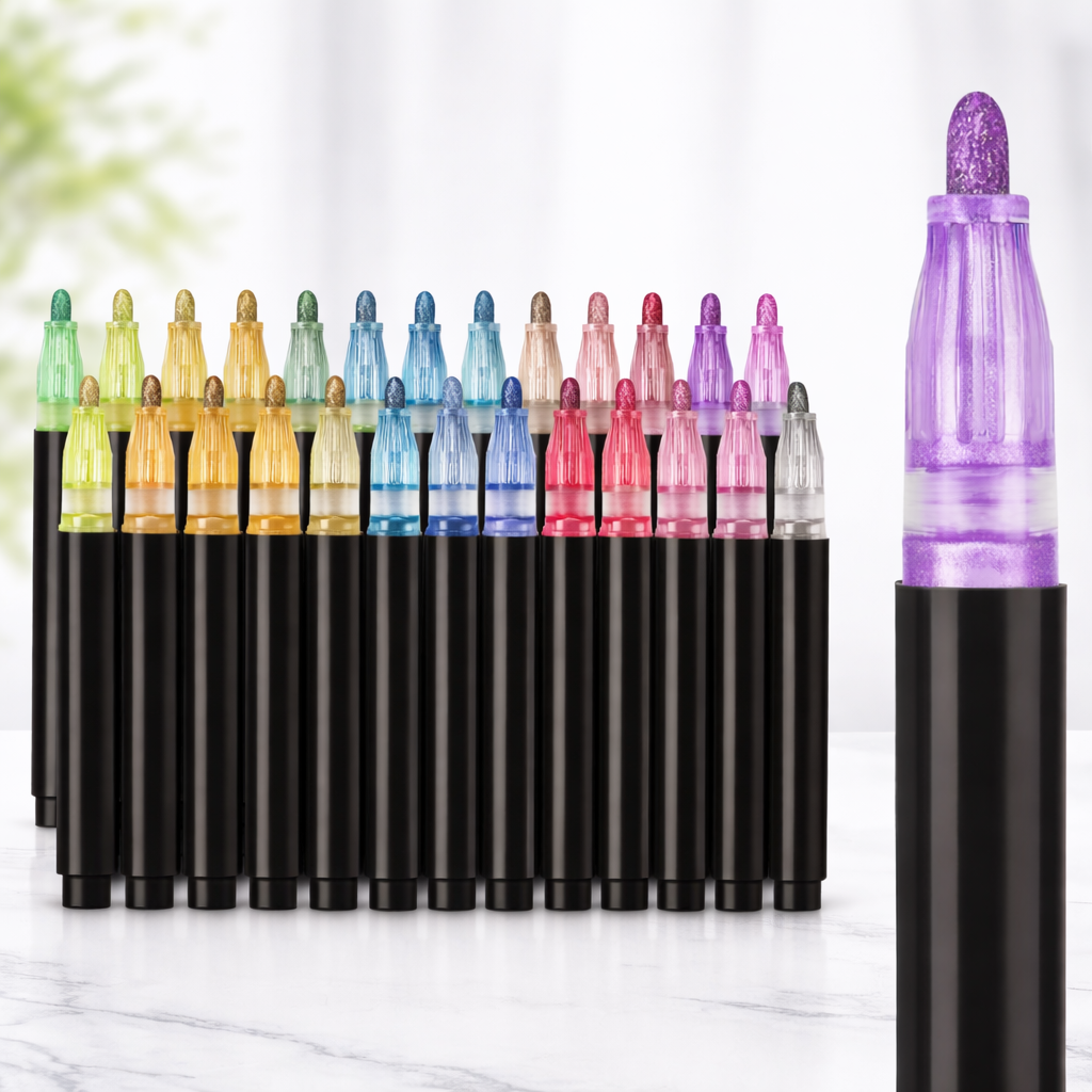Marker Pens Double Line Contour Gloss Effect Drawing