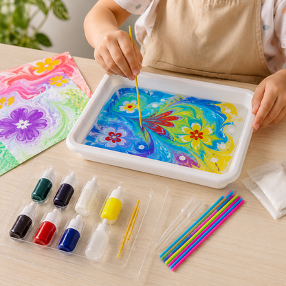 Marmorpapier Satz Für Kinder Kunstprojekte Farbenbogen