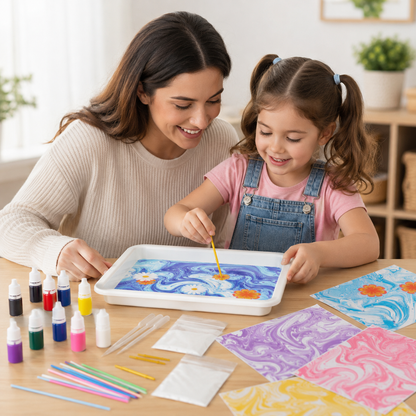 Marmorpapier Satz Für Kinder Kunstprojekte Farbenbogen