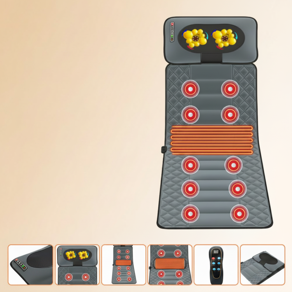 Massagegerät Heizmatte Vibrationsmatte Rücken Nacken Massagepad