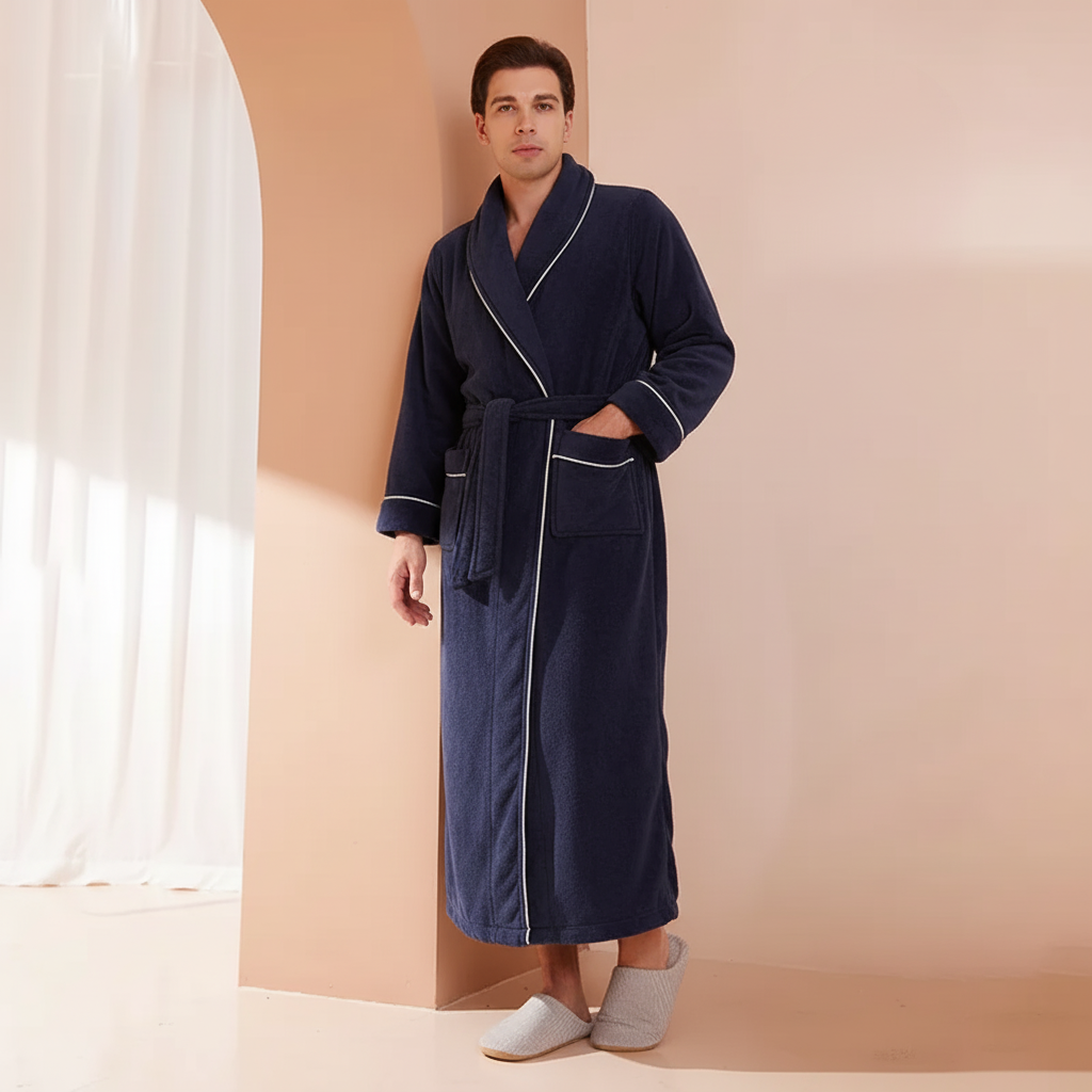 Women’s Men’s Flannel Bathrobe Soft Morning Robe Home
