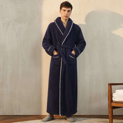 Women’s Men’s Flannel Bathrobe Soft Morning Robe Home