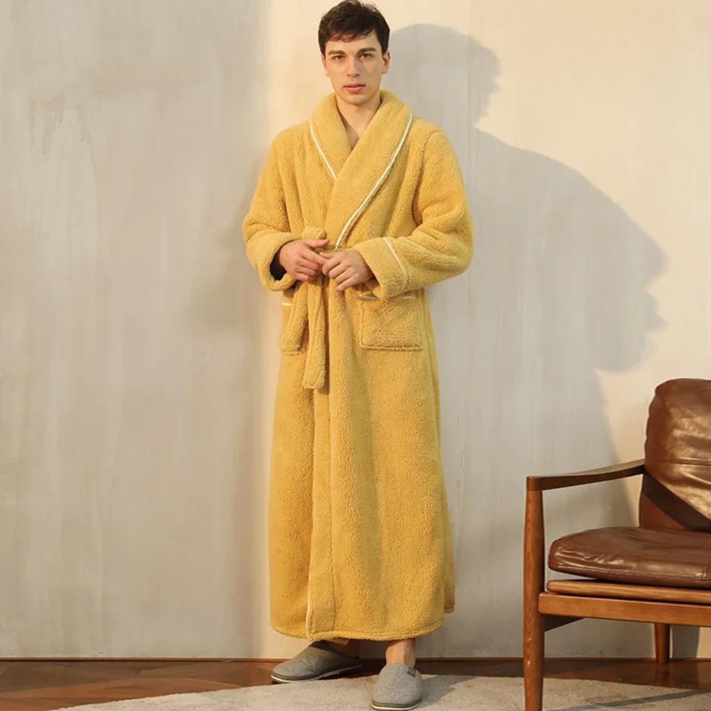 Women’s Men’s Flannel Bathrobe Soft Morning Robe Home