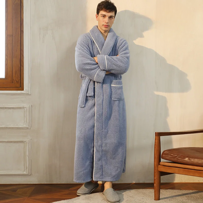 Women’s Men’s Flannel Bathrobe Soft Morning Robe Home