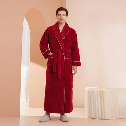 Women’s Men’s Flannel Bathrobe Soft Morning Robe Home