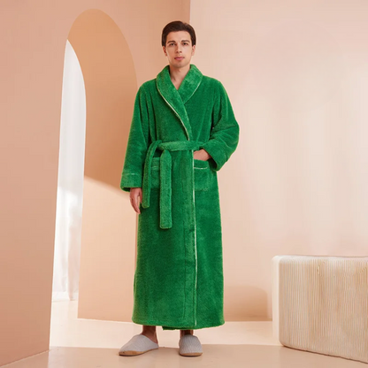Women’s Men’s Flannel Bathrobe Soft Morning Robe Home