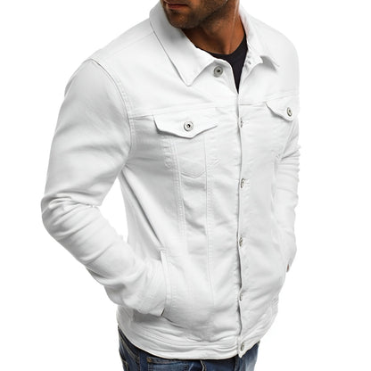Giacca da uomo di mezza stagione con colletto a camicia, abbottonatura e tasche