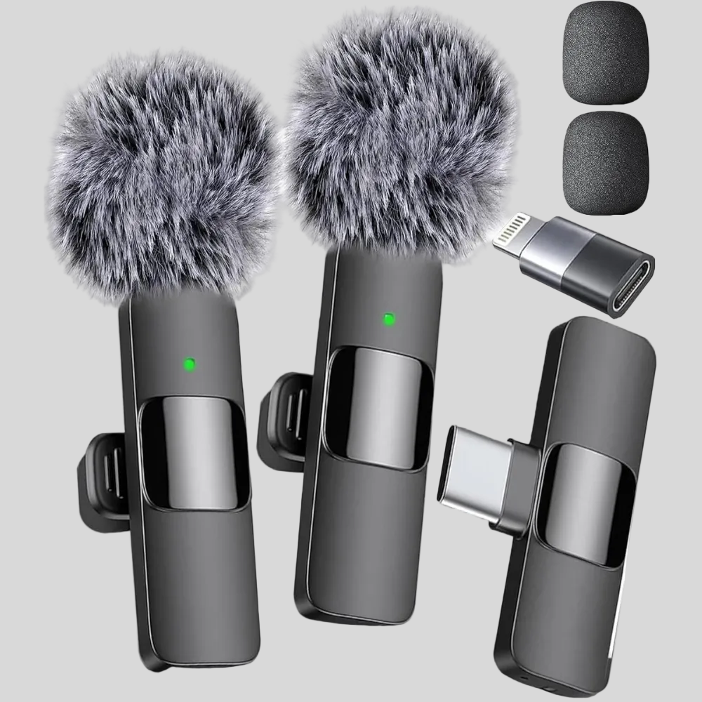 Wireless Lavalier Clip Microphone Smartphone Recording