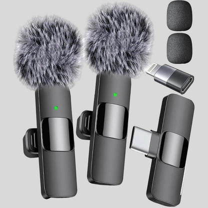 Wireless Lavalier Clip Microphone Smartphone Recording