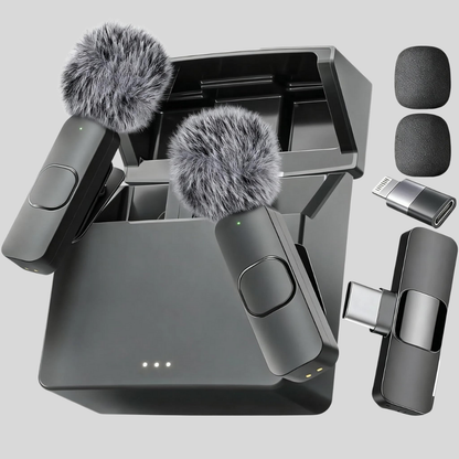 Wireless Lavalier Clip Microphone Smartphone Recording