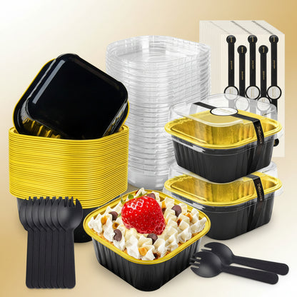Stampi mini in alluminio con coperchio contenitori usa e getta per dolci dessert