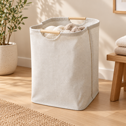 Minimalistischer Wäschekorb Für Zuhause Aus Natürlichem