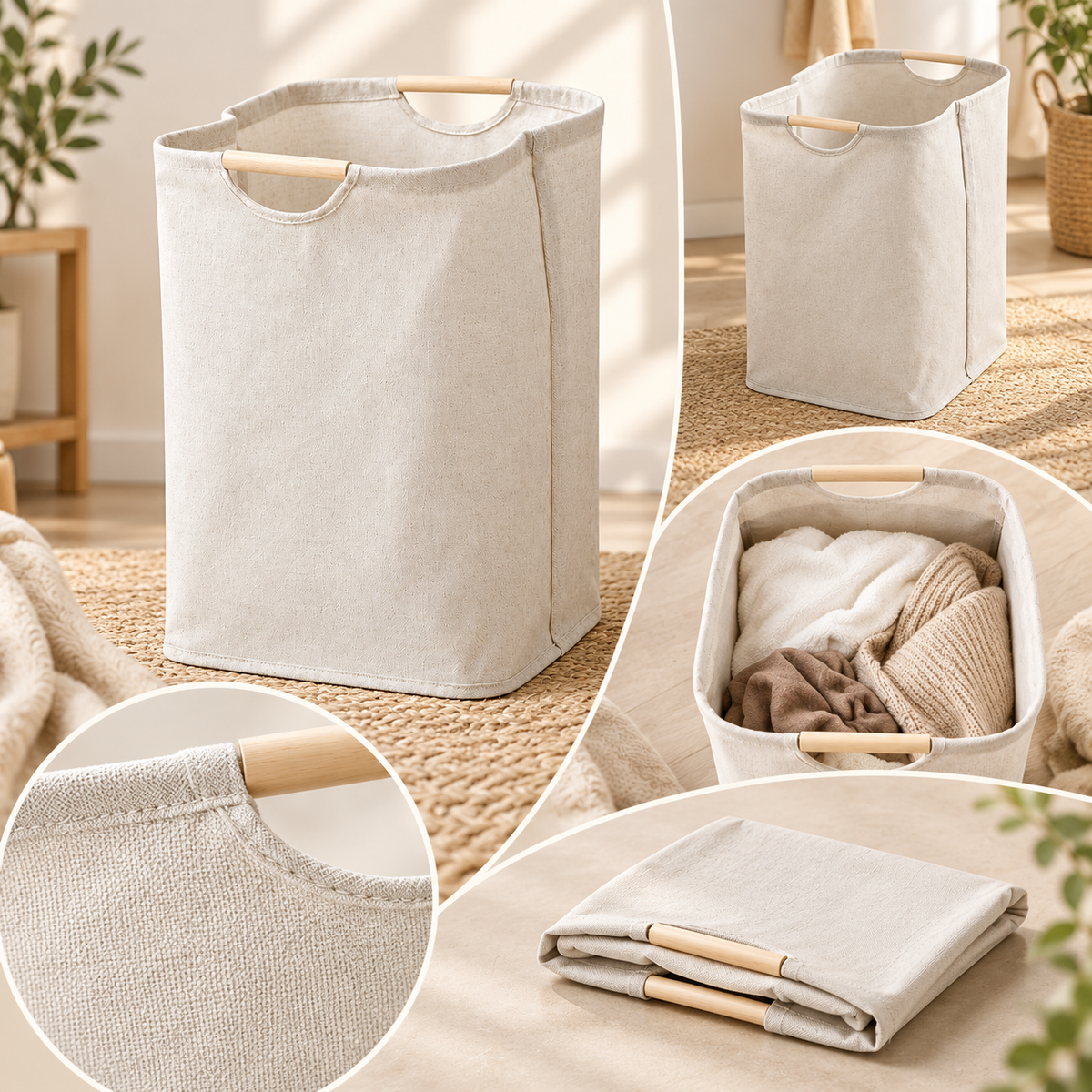 Minimalistischer Wäschekorb Für Zuhause Aus Natürlichem