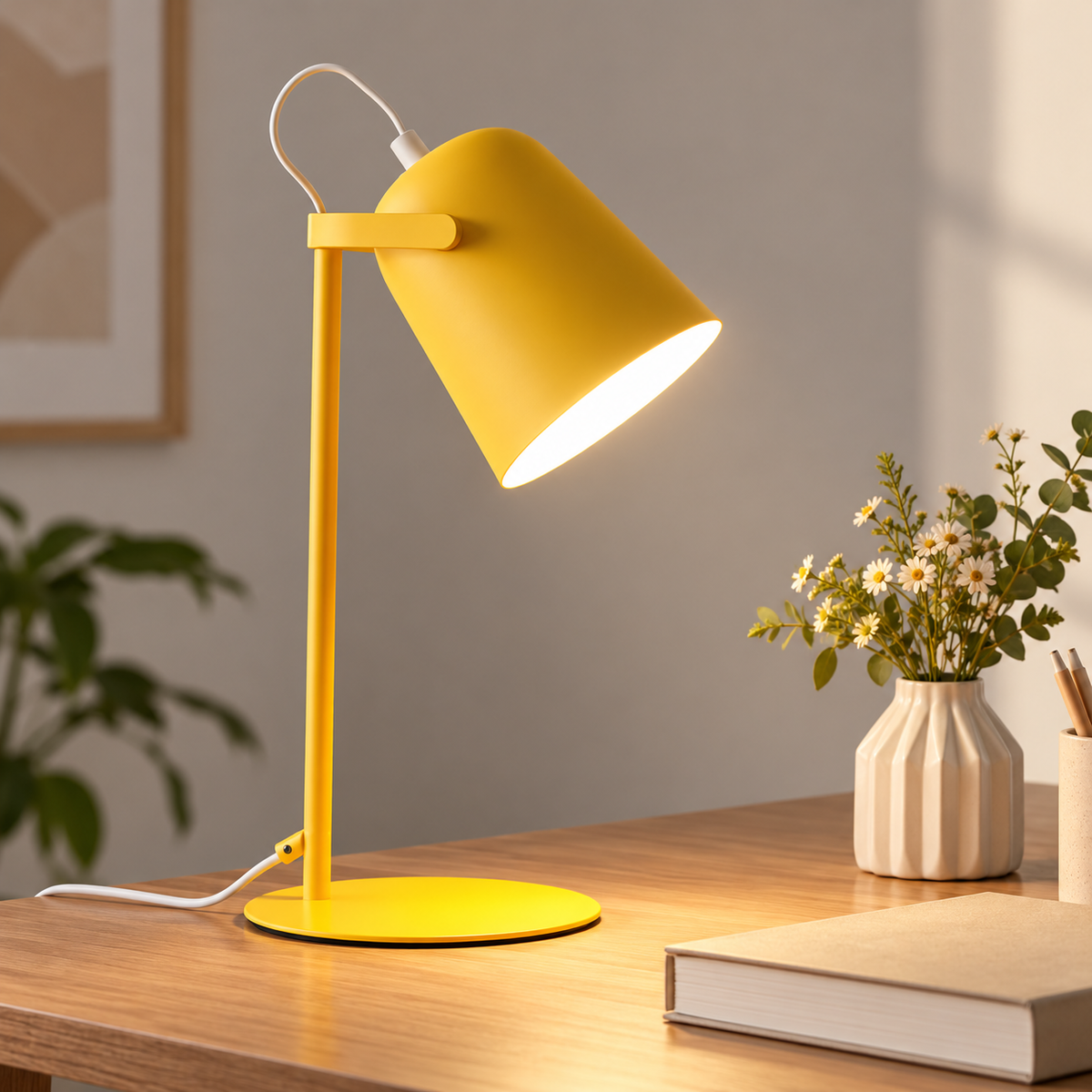 Moderne Schreibtischlampe Für Studenten Konischer Schirm LED