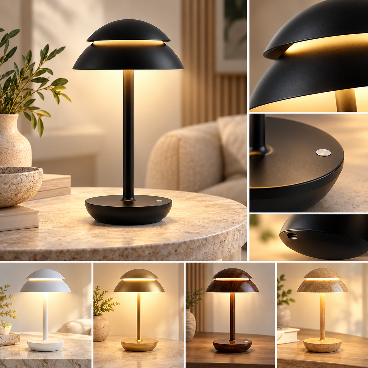 Moderne Tischlampe Für Schreibtisch USB Ladeanschluss