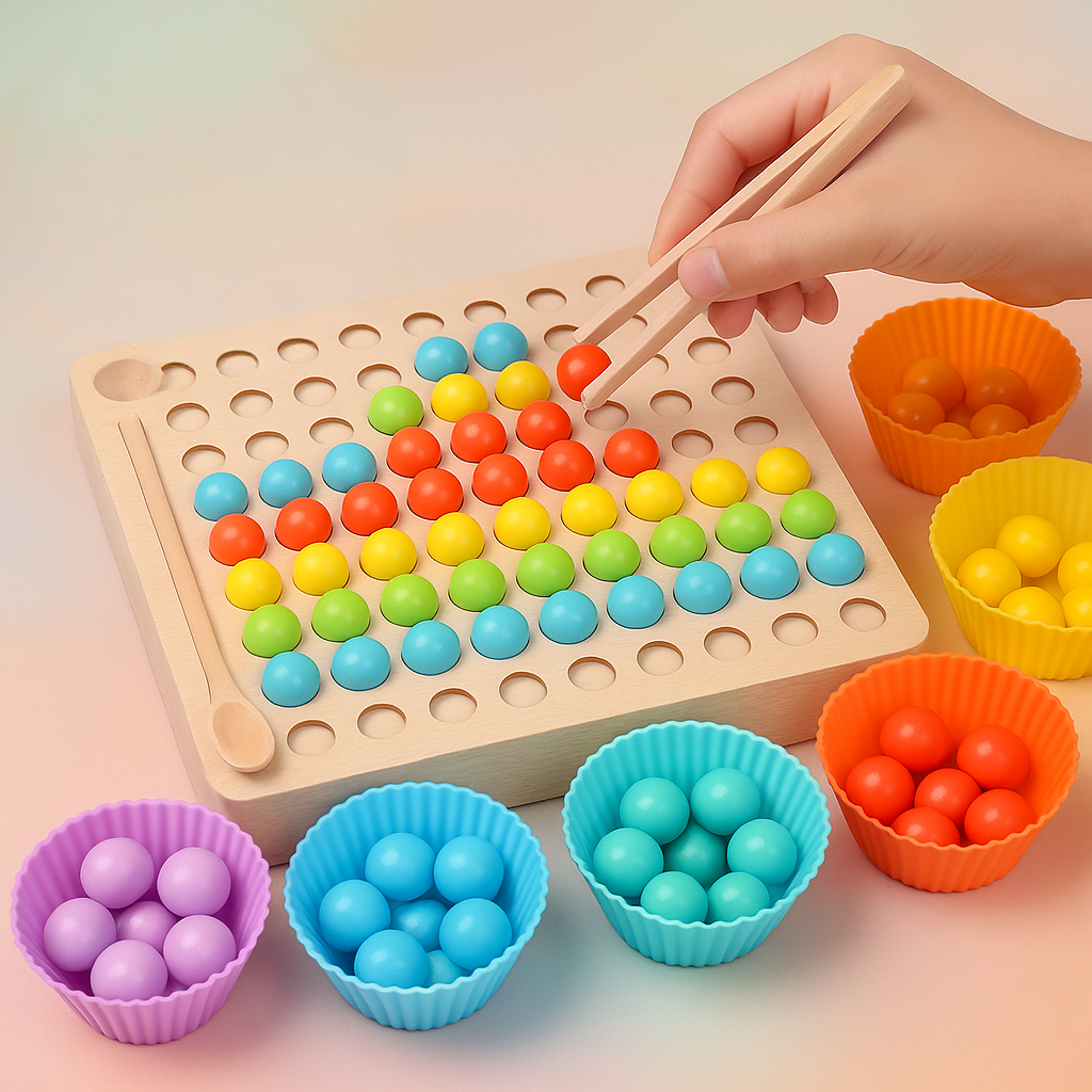 Montessori Spielzeug Holz Farbsortier Lernspiel