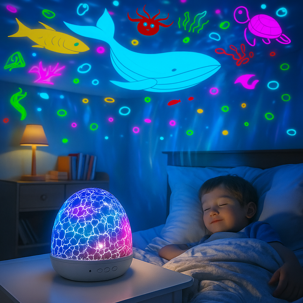 Night Light Projector Unicorn Children Music Starry Sky Gift