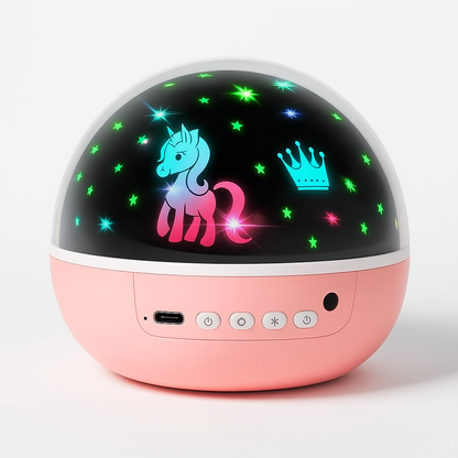 Night Light Projector Unicorn Children Music Starry Sky Gift