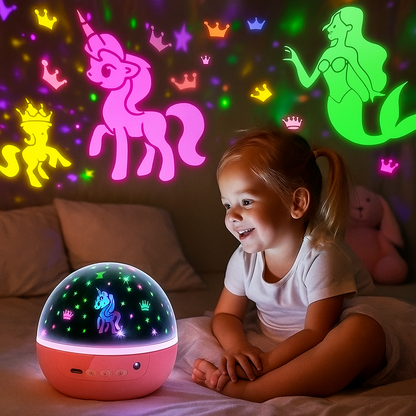 Night Light Projector Unicorn Children Music Starry Sky Gift