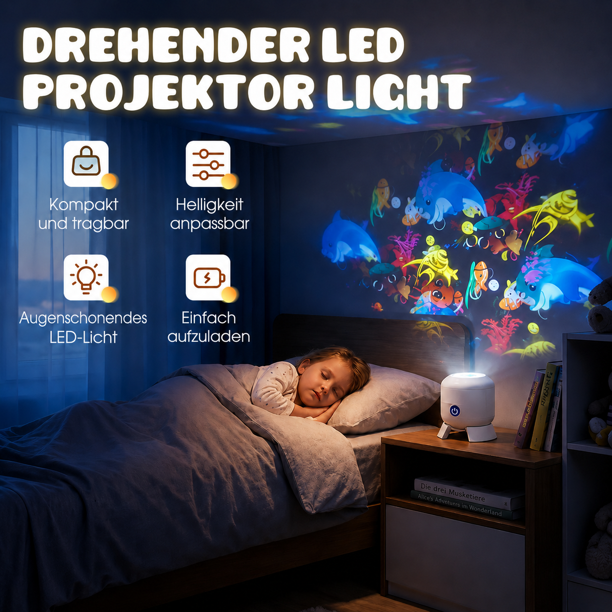 Night light projector LED night light projector lamp ocean night light