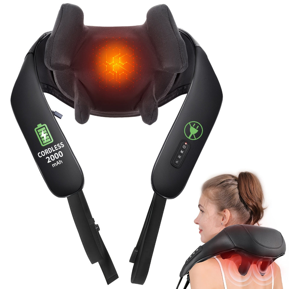 Masajeador de cuello shiatsu con calor ayuda de masaje de cuero