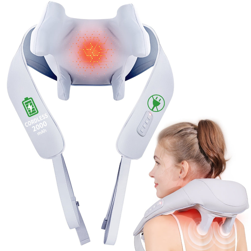Masajeador de cuello shiatsu con calor ayuda de masaje de cuero