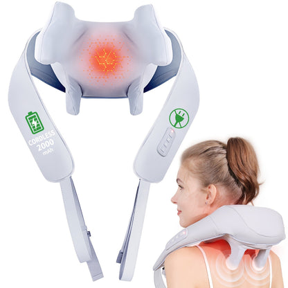 Masajeador de cuello shiatsu con calor ayuda de masaje de cuero