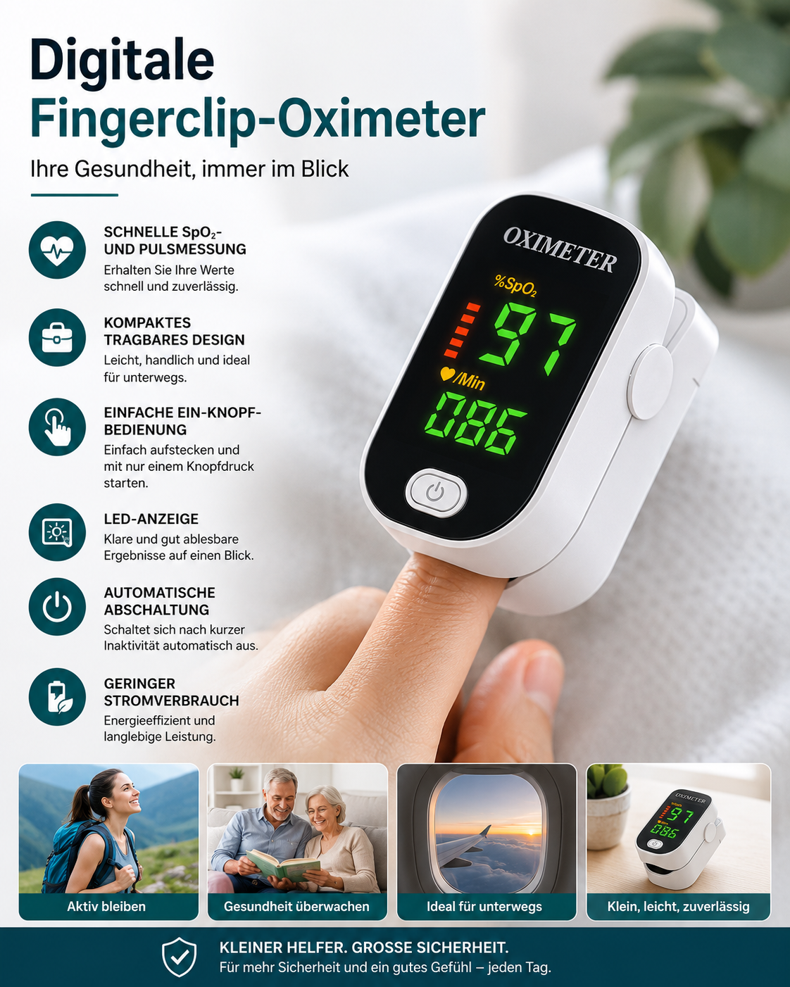 Oximeter Non-Invasive Digital 8-in-1 Health Monitor