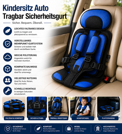 Siège auto enfant portable ceinture de sécurité polyester