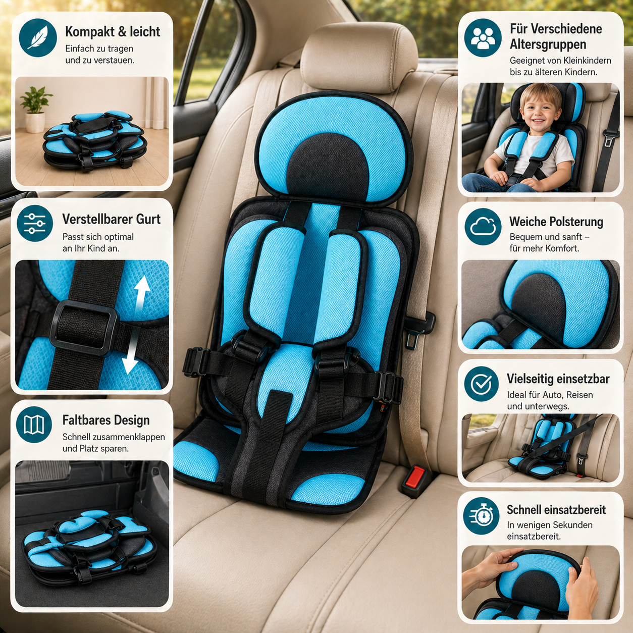 Kinder Sitzerhöhung Auto Tragbar Baby Kind Reise Sitz