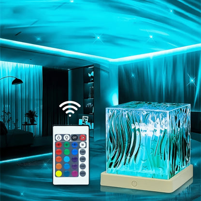 Luz nocturna de cristal RGB Aurora Regulable Control remoto USB