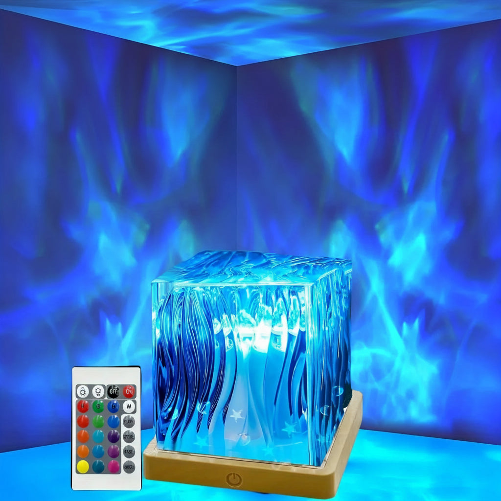Luz nocturna de cristal RGB Aurora Regulable Control remoto USB