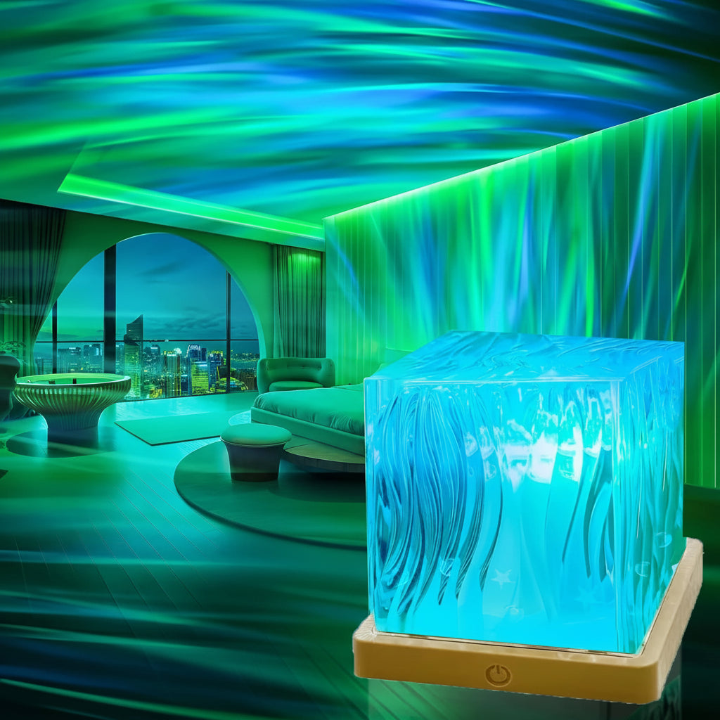 Luz nocturna de cristal RGB Aurora Regulable Control remoto USB
