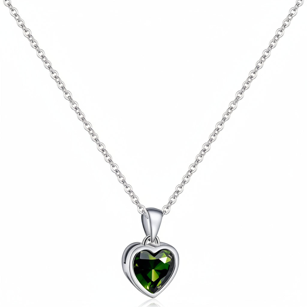 Colgante de Corazón para Dama Cadena de Plata de Ley