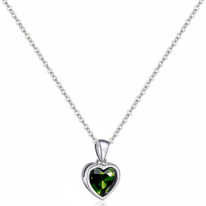 Colgante de Corazón para Dama Cadena de Plata de Ley