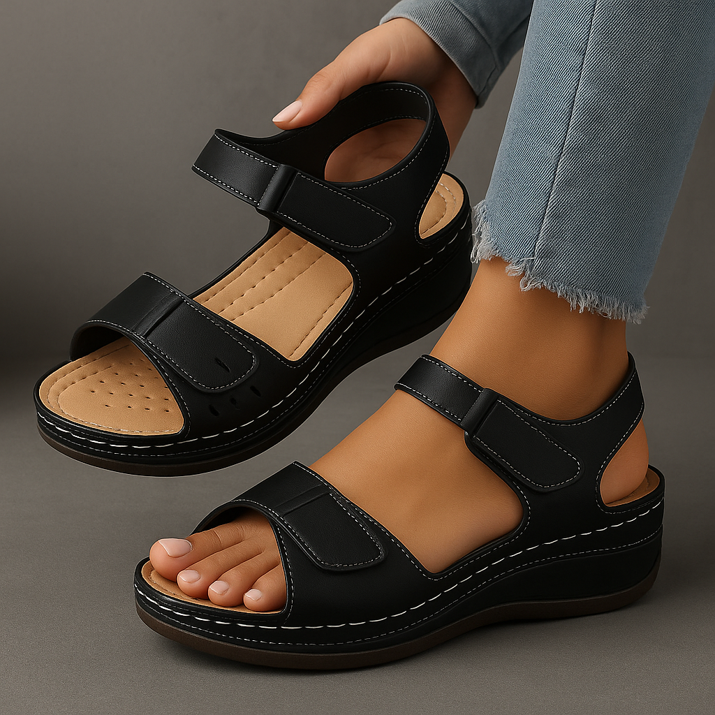 Damen Sandalen Riemen Keilabsatz Freizeit Stil
