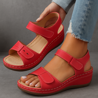 Damen Sandalen Riemen Keilabsatz Freizeit Stil