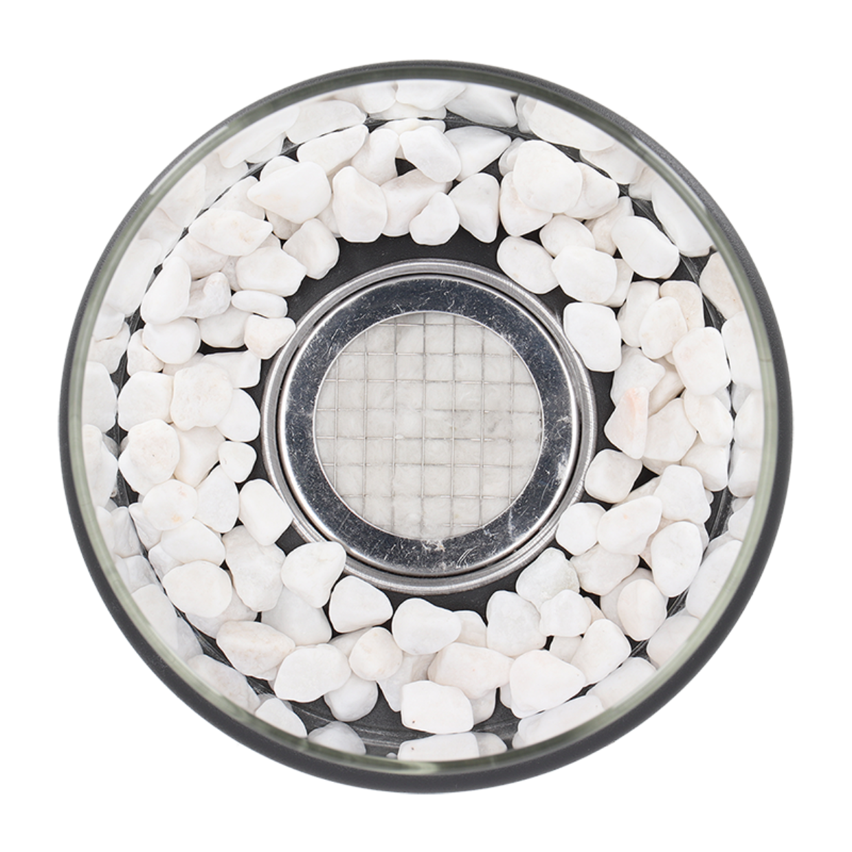 Tischfeuer Glas Metall Dekofeuer Lampe Modern