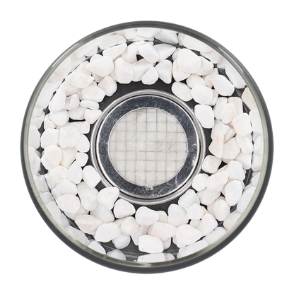 Tischfeuer Glas Metall Dekofeuer Lampe Modern