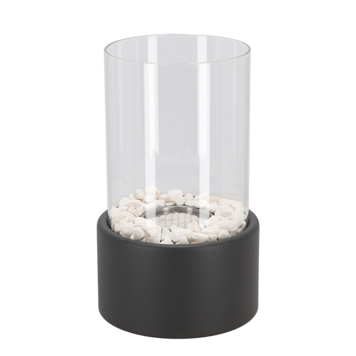 Tischfeuer Glas Metall Dekofeuer Lampe Modern