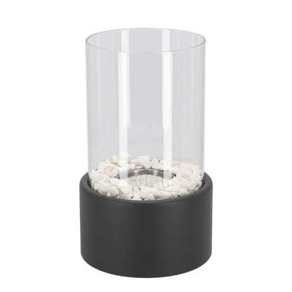 Tischfeuer Glas Metall Dekofeuer Lampe Modern