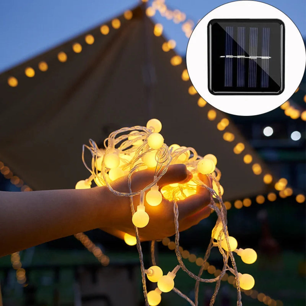 Solar LED Garten Lichterkette Außen Wetterfest