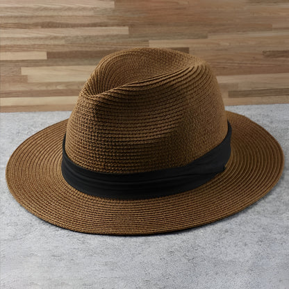 Panama Hut Breite Krempe Sommer Fedora Sonnenhut