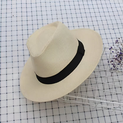 Panama Hut Breite Krempe Sommer Fedora Sonnenhut
