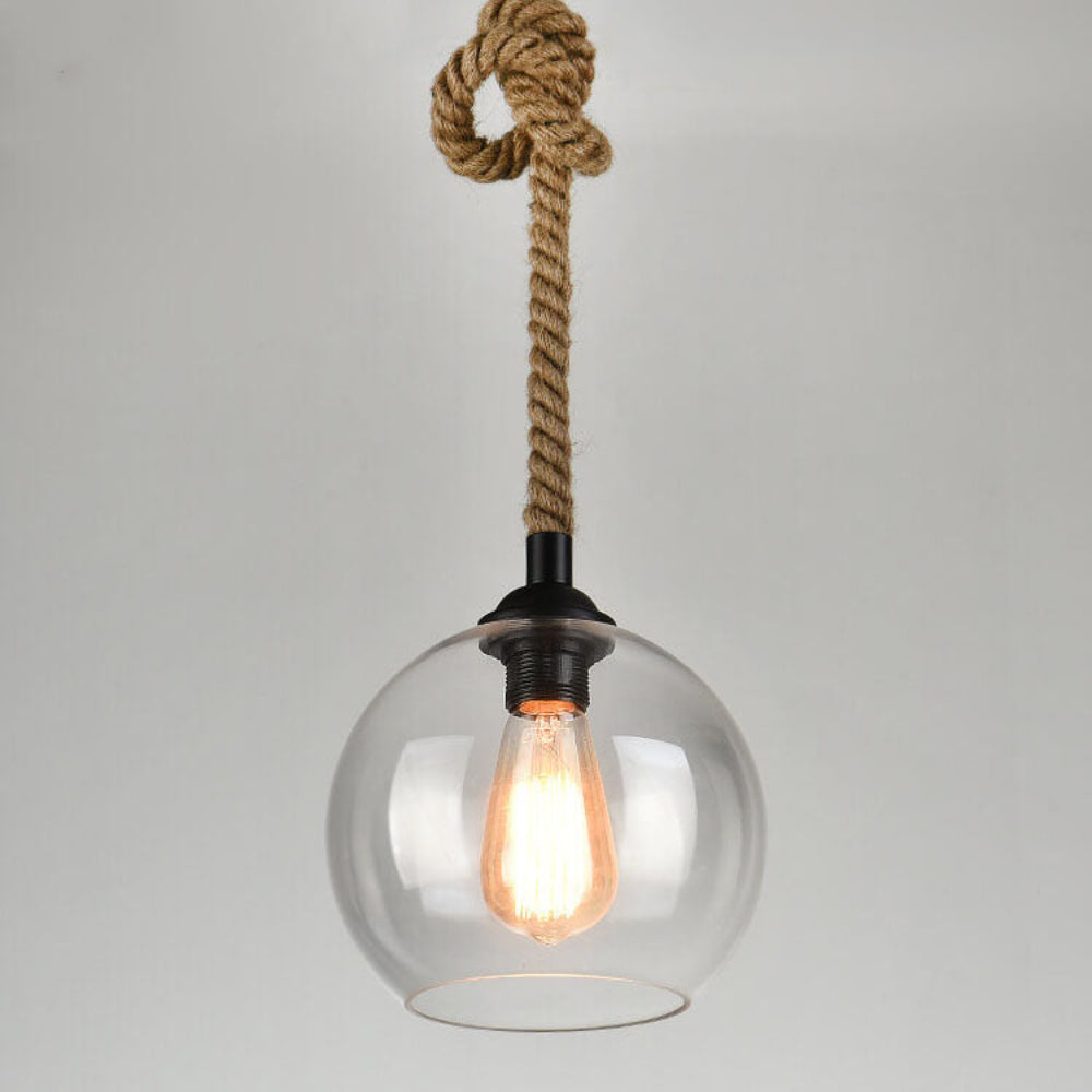 Lampada a sospensione Vetro Corda Stile industriale Illuminazione interna