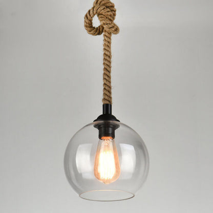 Lampada a sospensione Vetro Corda Stile industriale Illuminazione interna