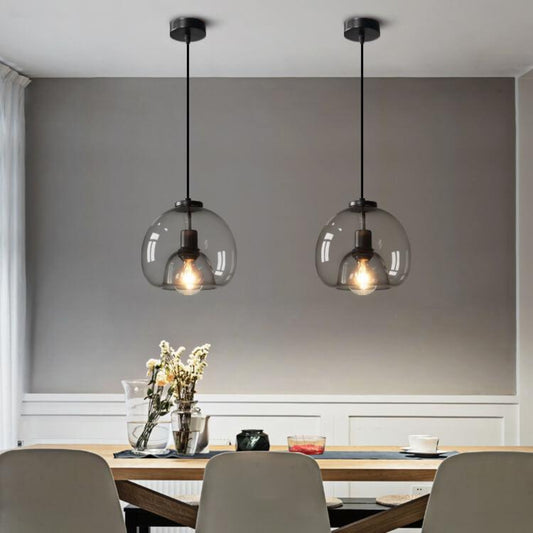 Lámpara colgante de vidrio moderna vidrio ahumado iluminación interior